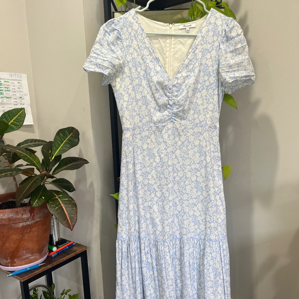 Madewell baby blue midi dress